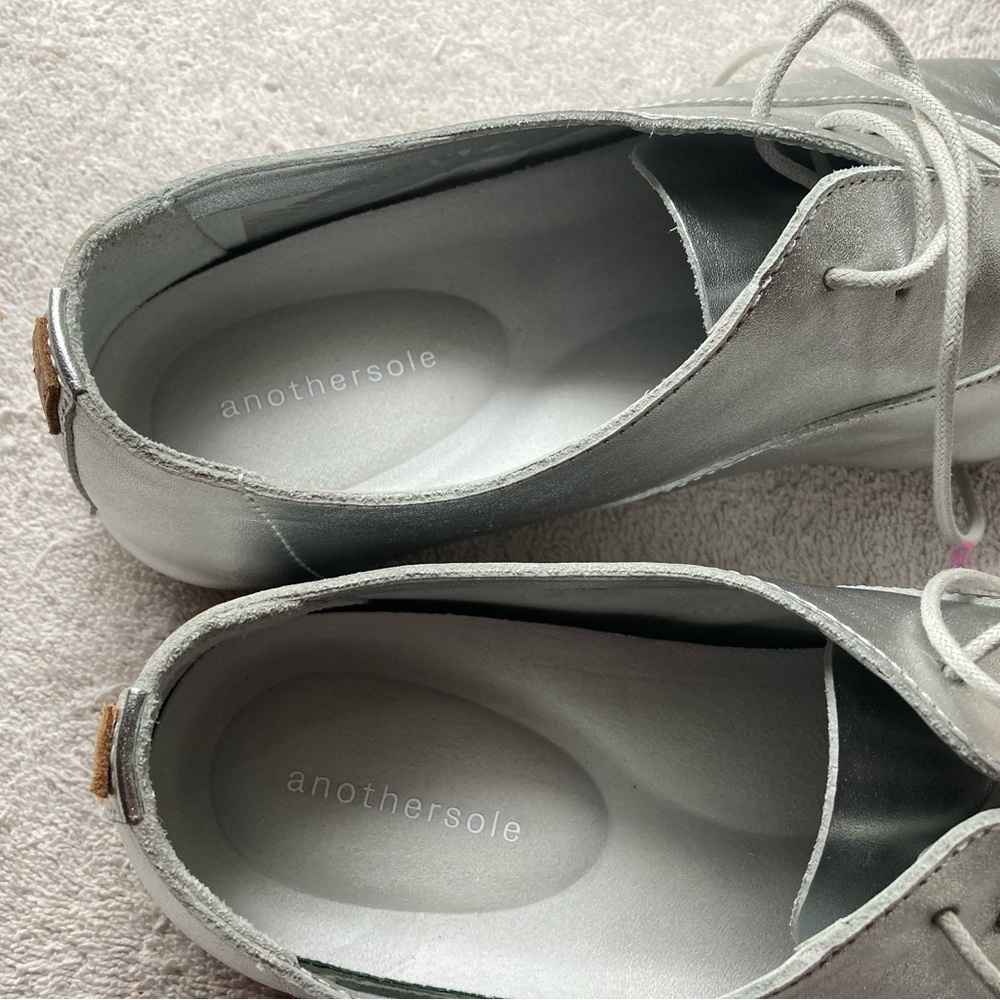 Anothersole Lucie Silver Flats, size 39 - Picture 4 of 6